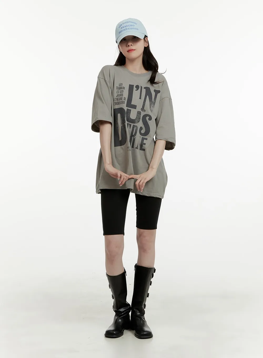 Oversized Cotton Graphic Tee OA405