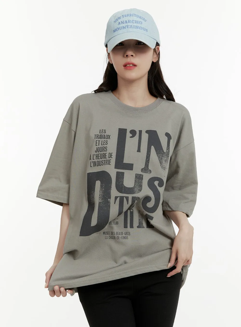 Oversized Cotton Graphic Tee OA405