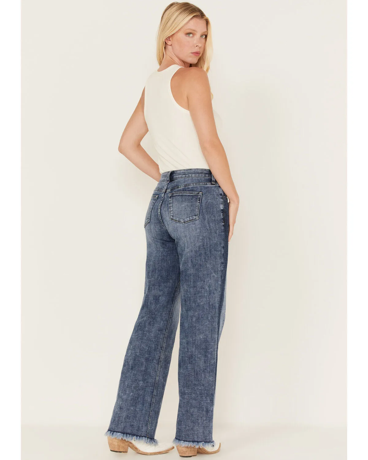 Product Name:  Billy T Women's Medium Wash Mid Rise Wide Flare Jeans