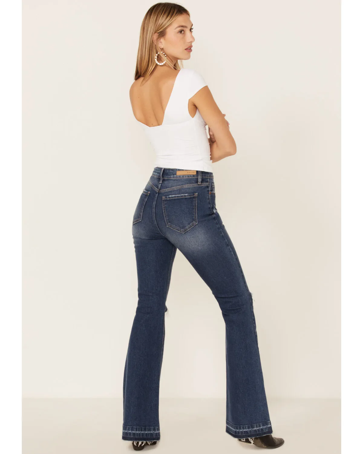 Product Name:  Cello Women's Tinsley High Rise 5-Button Released Hem Flare Jeans