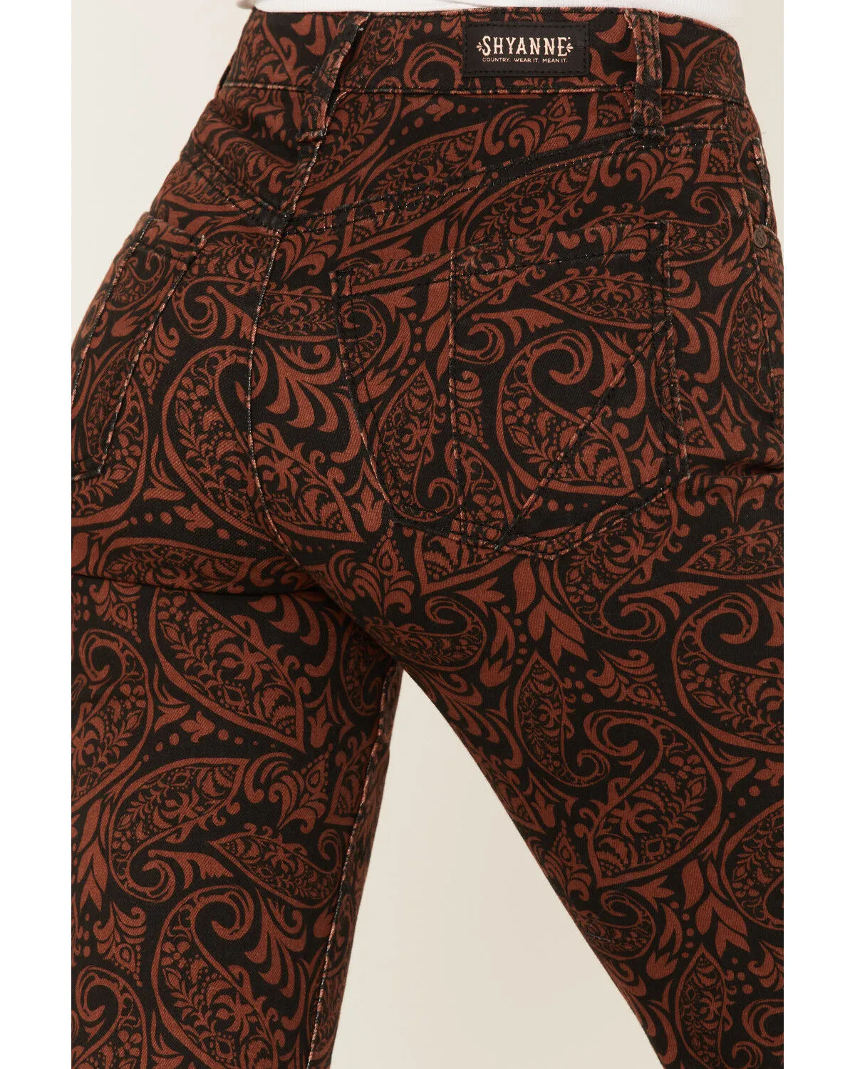 Product Name:  Shyanne Women's Paisley Print Super Flare Jeans