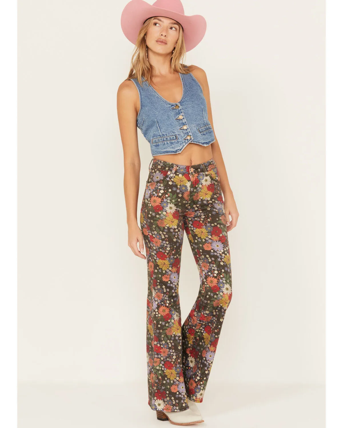 Product Name:  Wrangler Women's Bloom Print Wanderer Flare Jeans