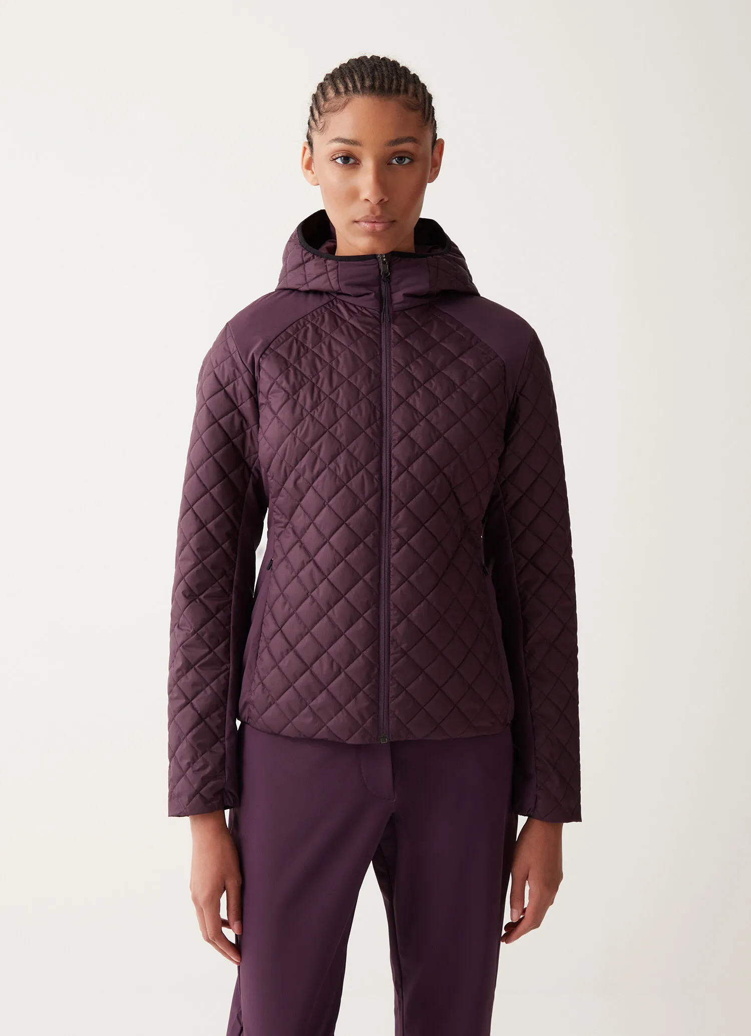 Quilted hooded windbreaker jacket-