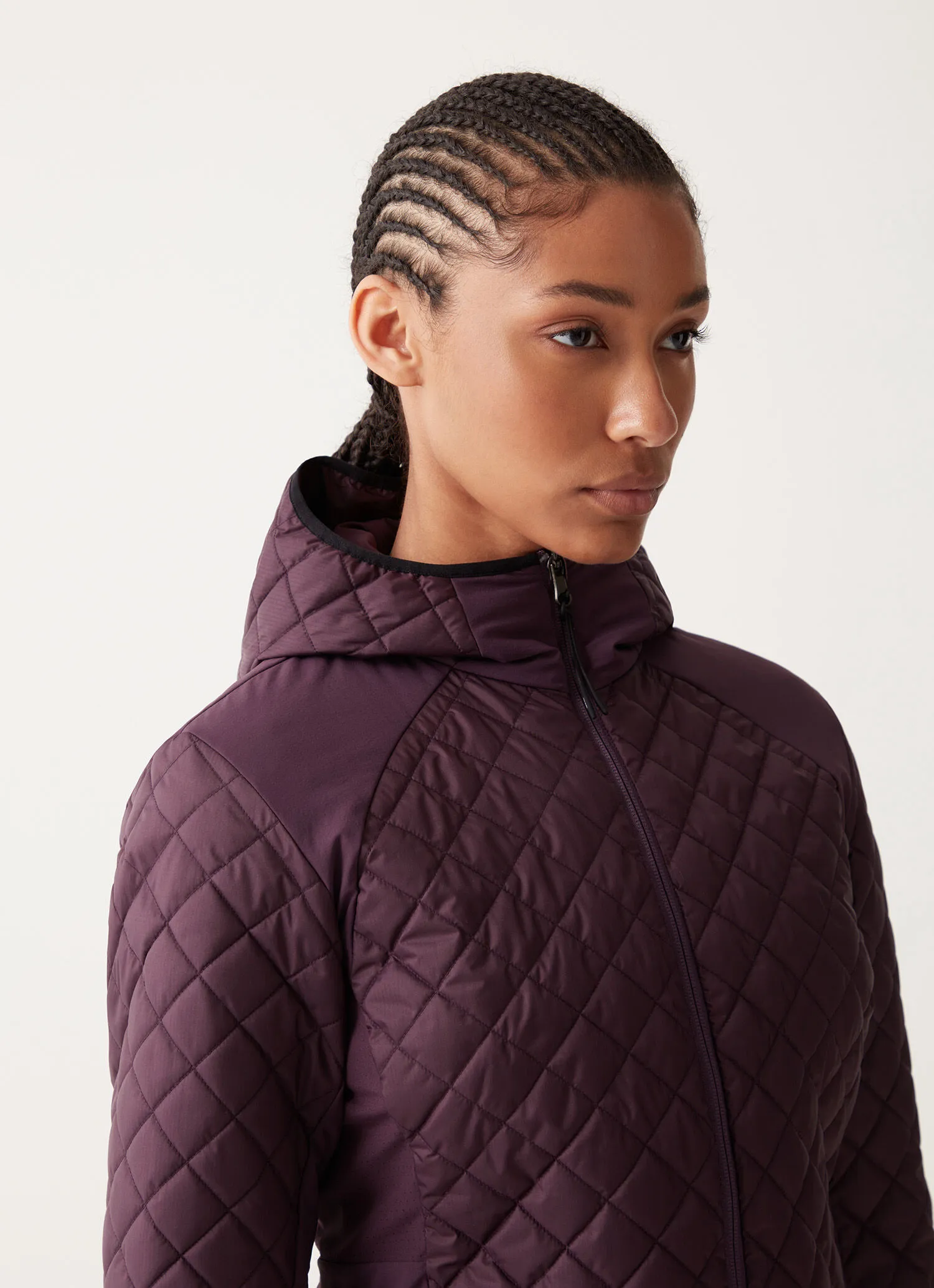 Quilted hooded windbreaker jacket-