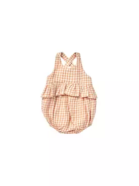 Quincy Mae - Melon Gingham Penny Romper