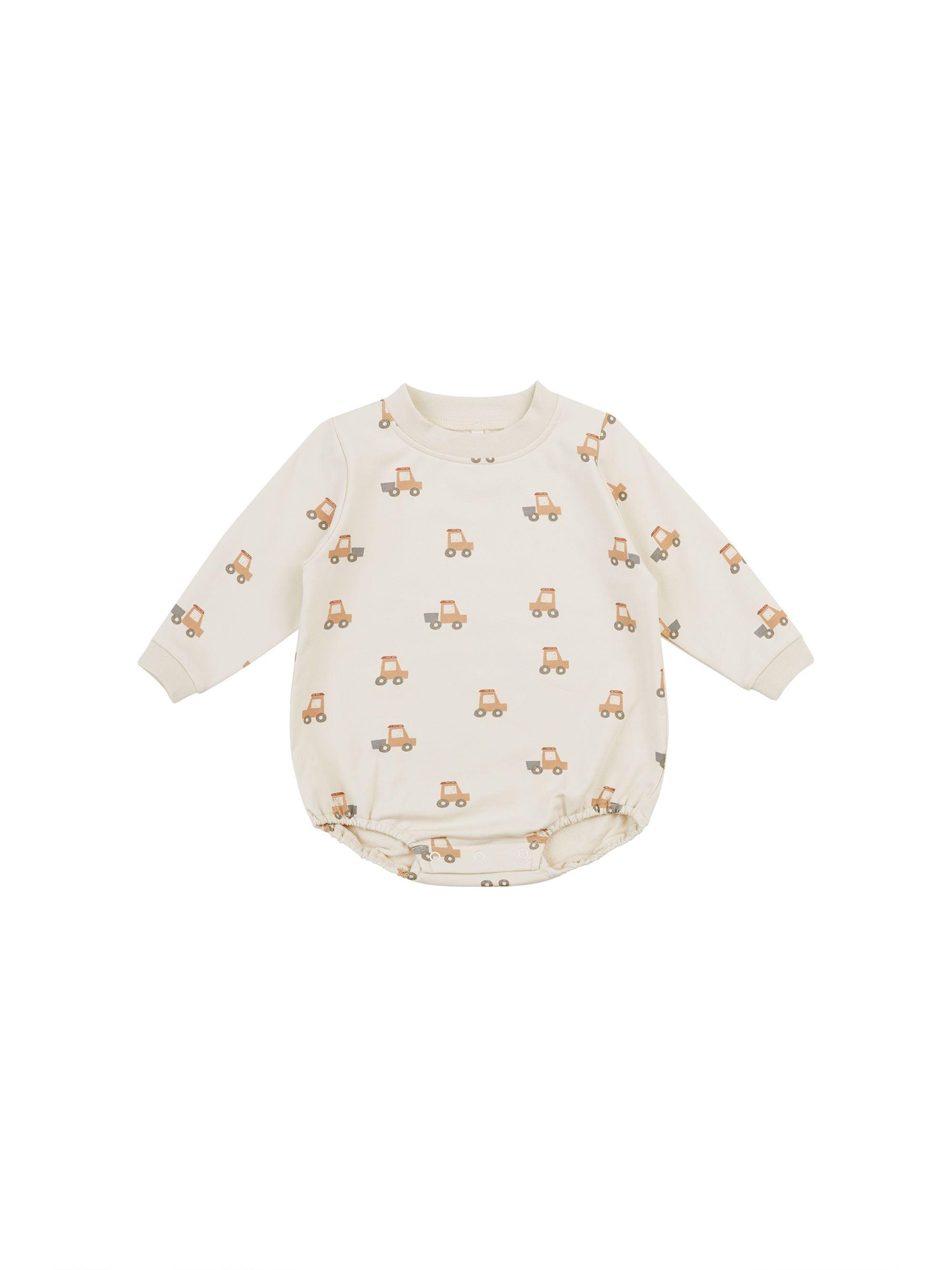 Quincy Mae - Tractor Crewneck Bubble Romper