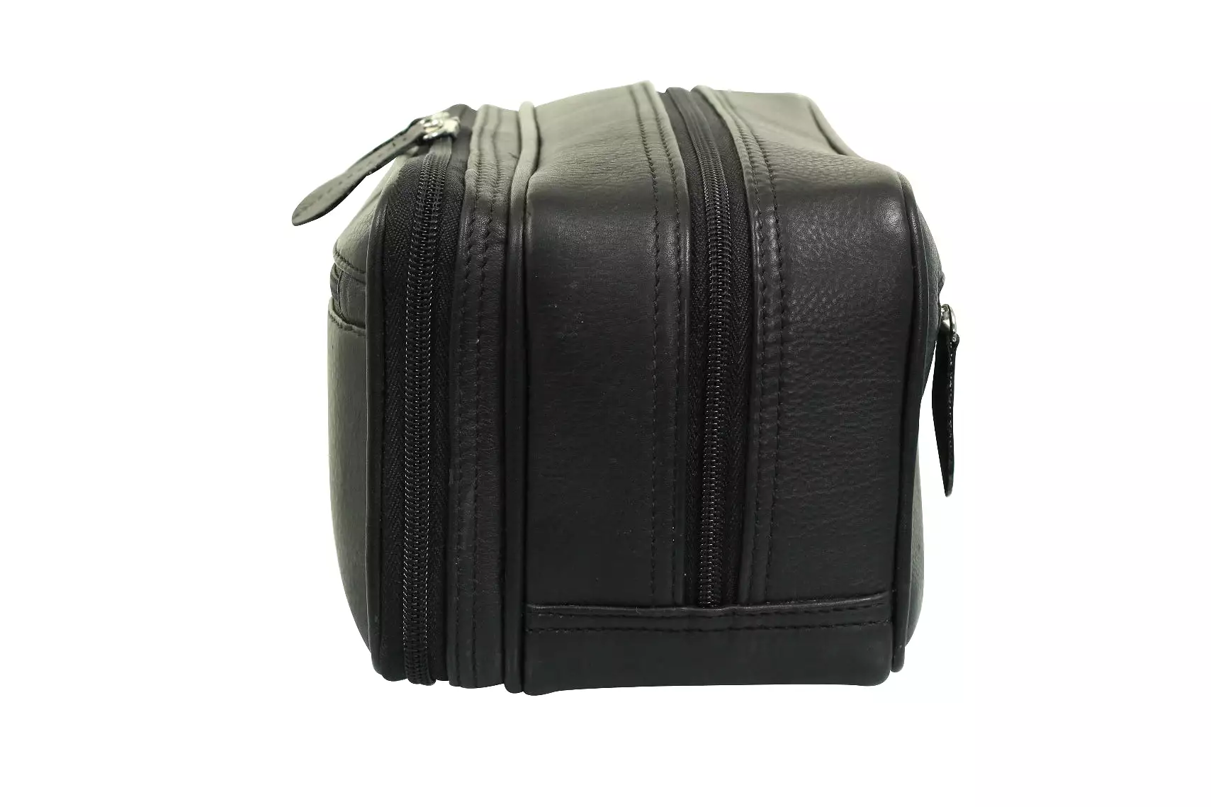 Real Leather Toiletry Wash Bag by Xact Clothing (Black)