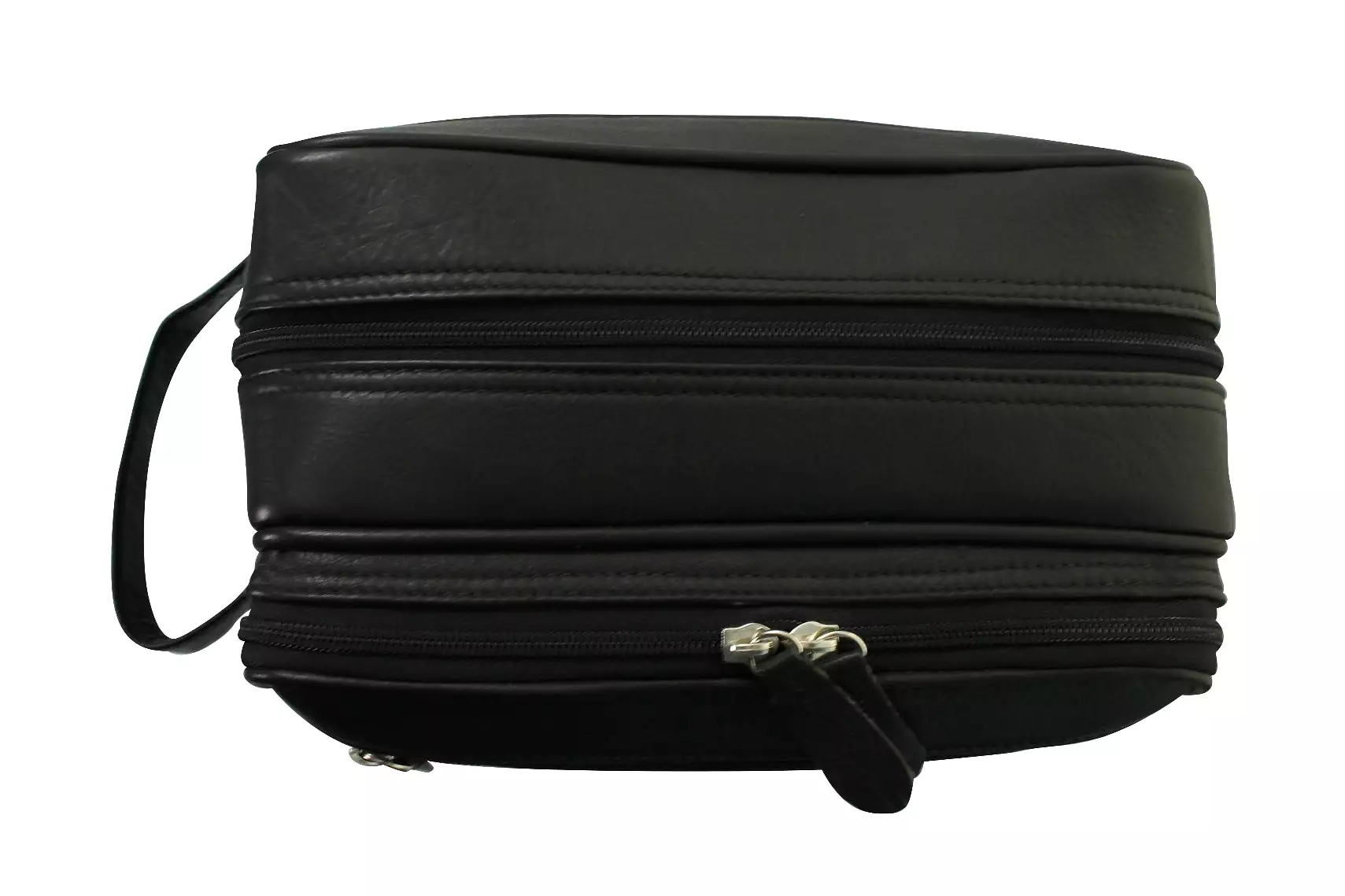 Real Leather Toiletry Wash Bag by Xact Clothing (Black)