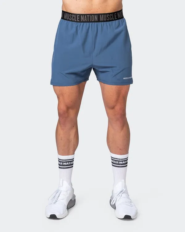 Reflective Training Shorts - Denim Blue