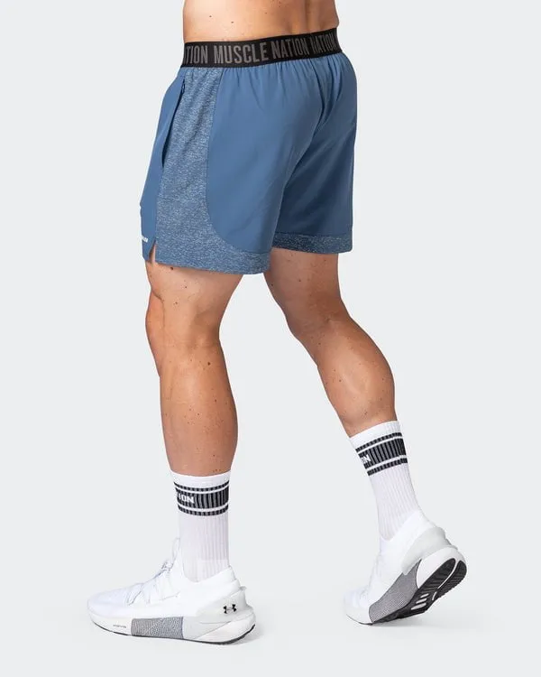 Reflective Training Shorts - Denim Blue