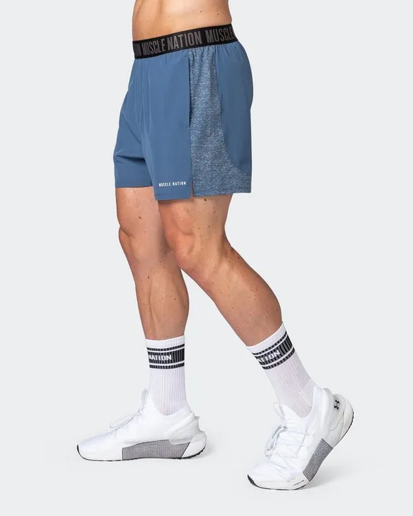 Reflective Training Shorts - Denim Blue