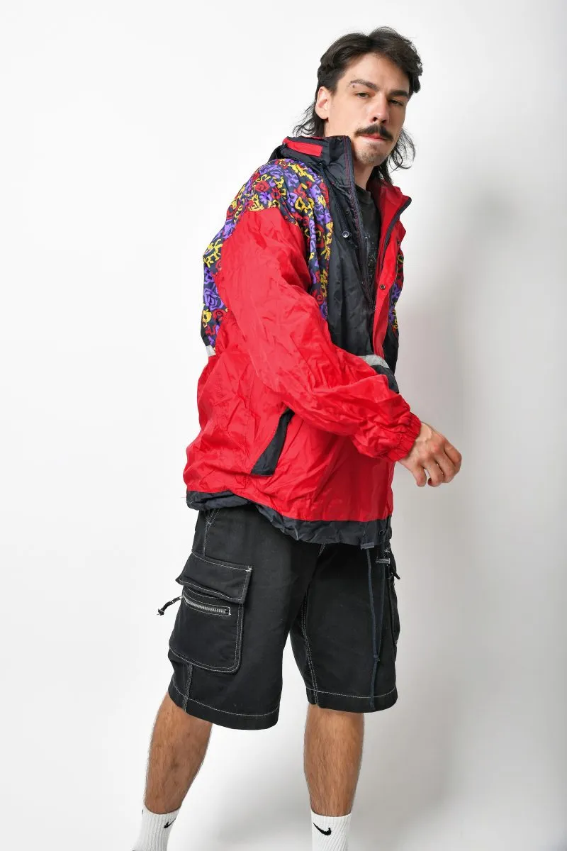 Retro windbreaker jacket red