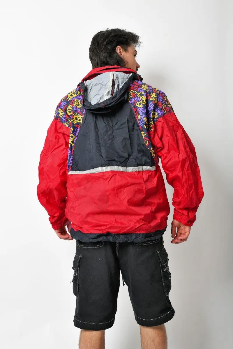 Retro windbreaker jacket red