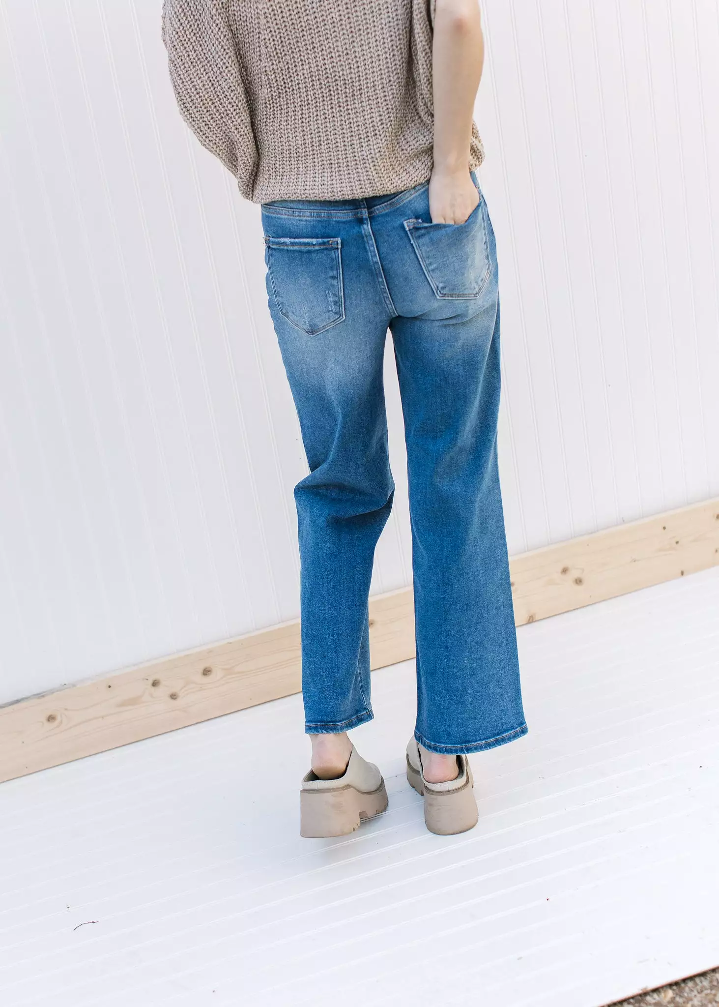 Risen High Rise Relaxed Straight Jean