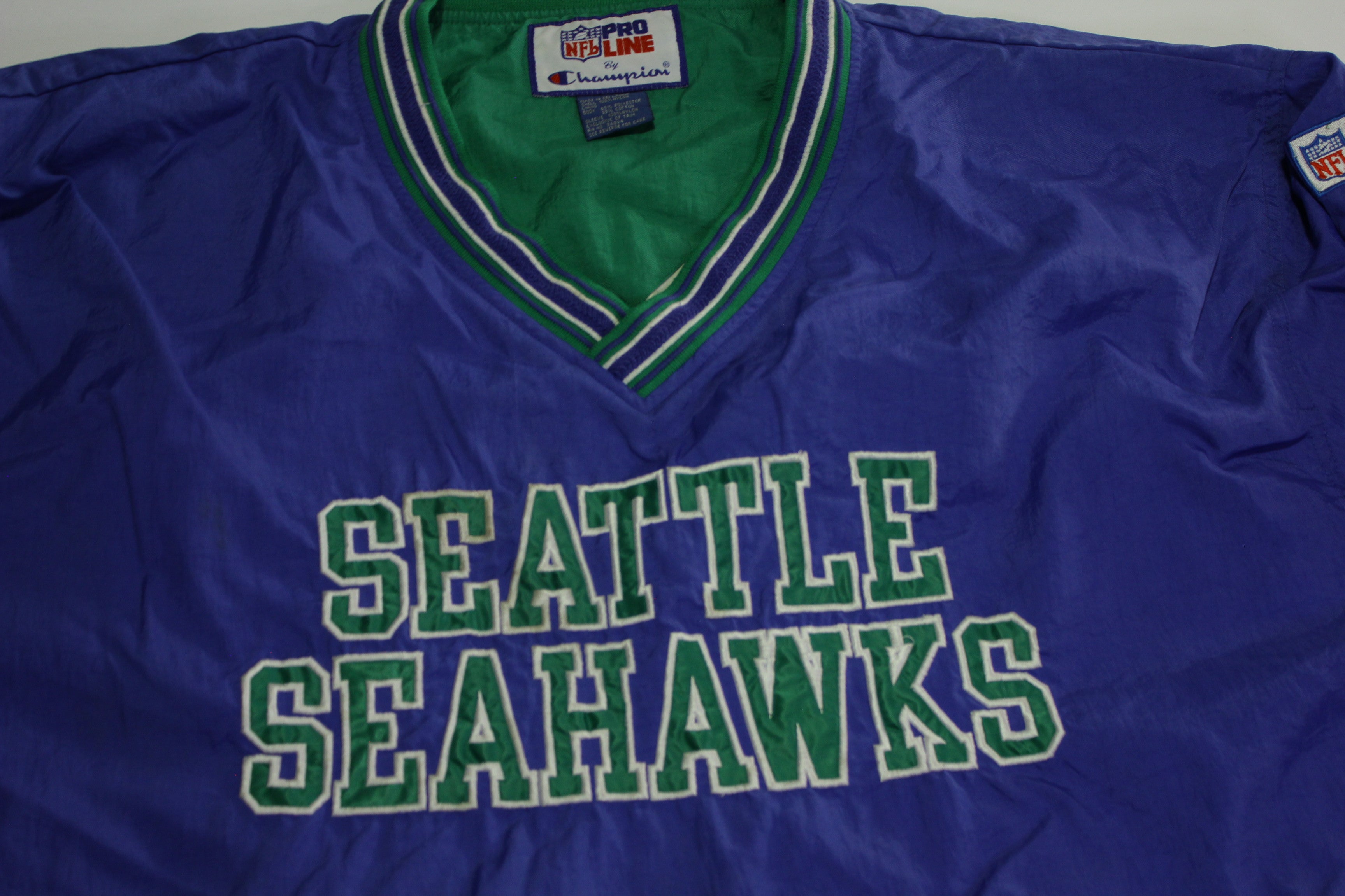 Seattle Seahawks Vintage 90's Pro Line Champion Pullover Windbreaker Jacket