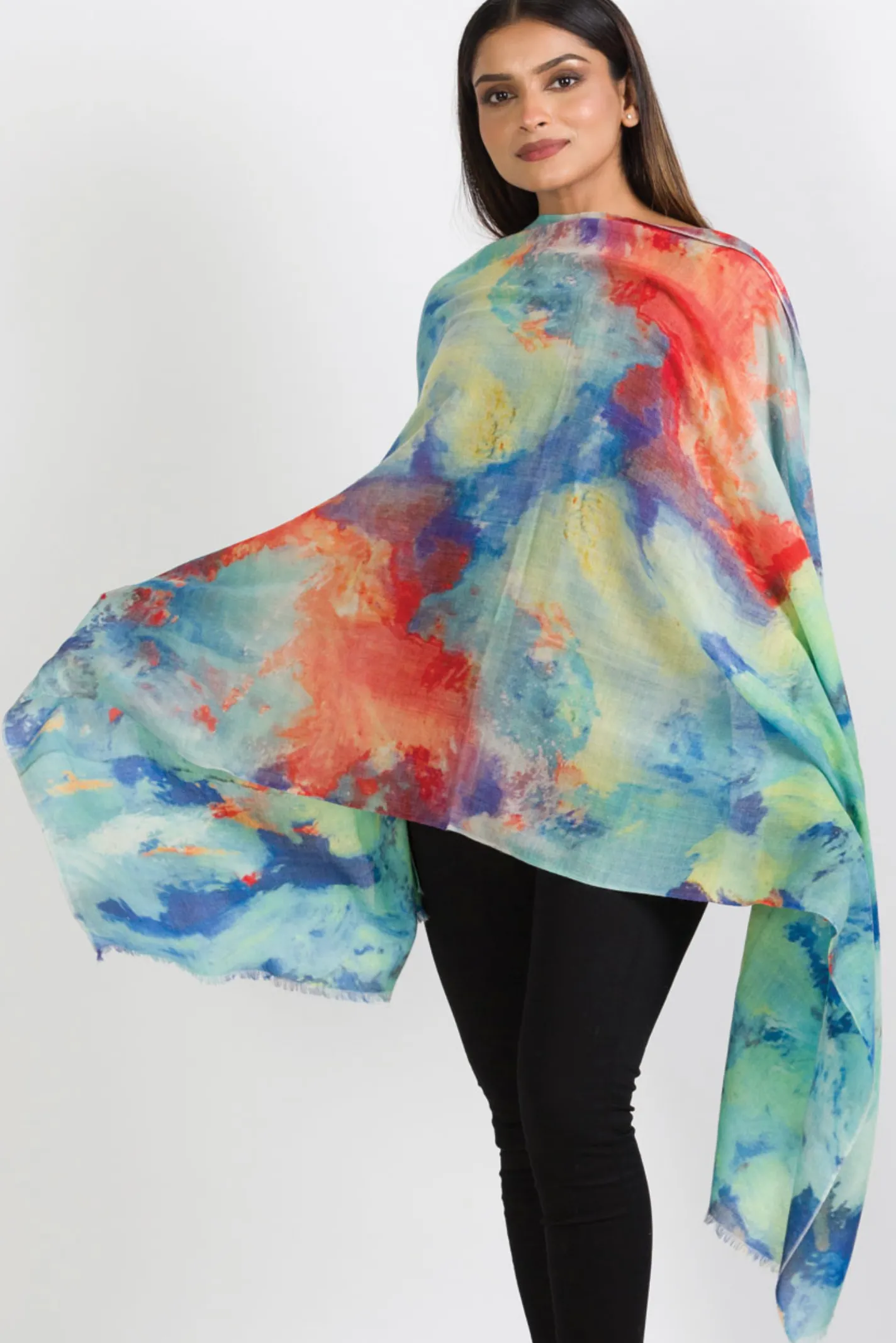 Sevya Reena/Leela shawl,  printed wool