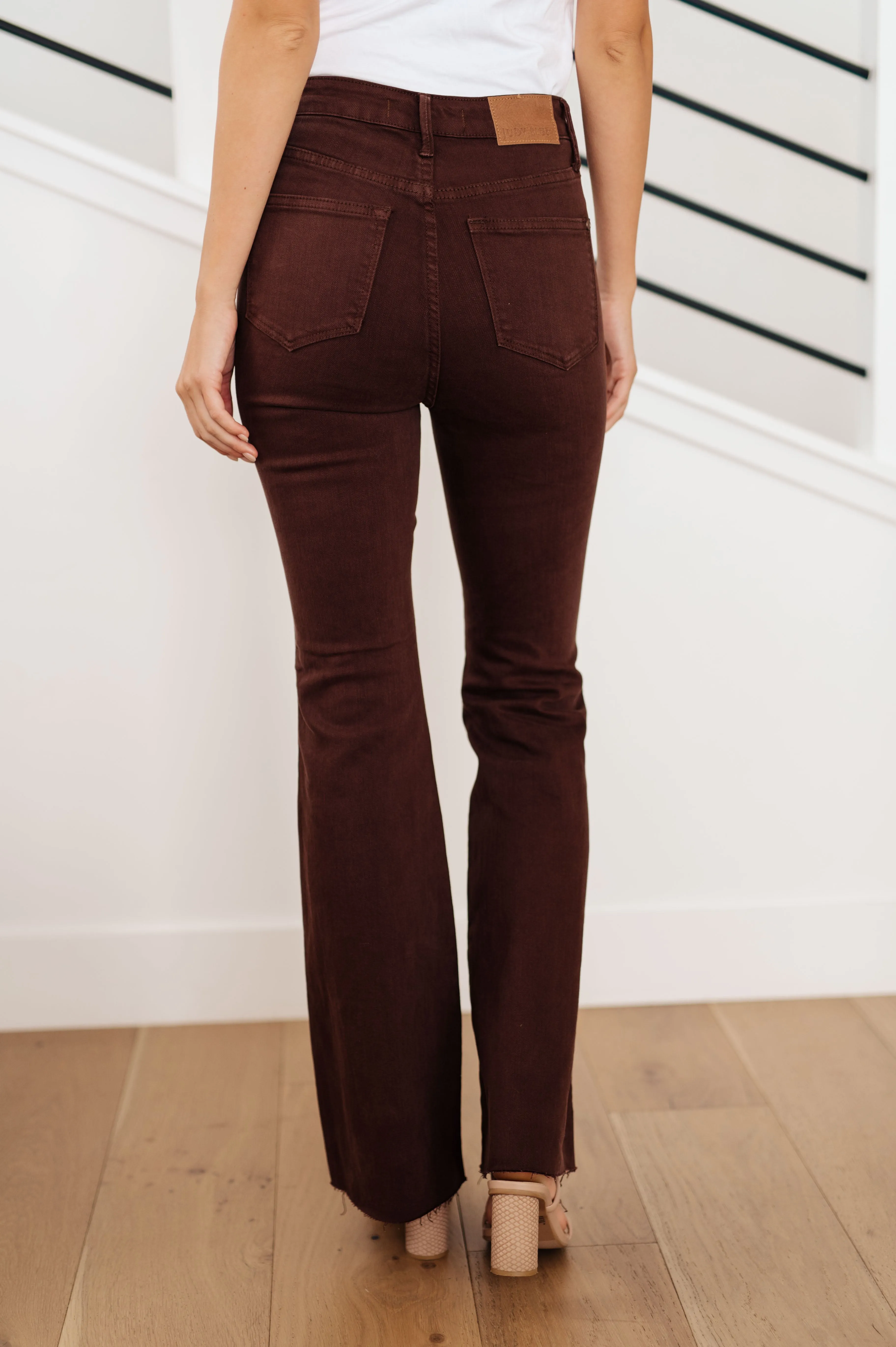 Sienna High Rise Control Top Flare Jeans in Espresso**