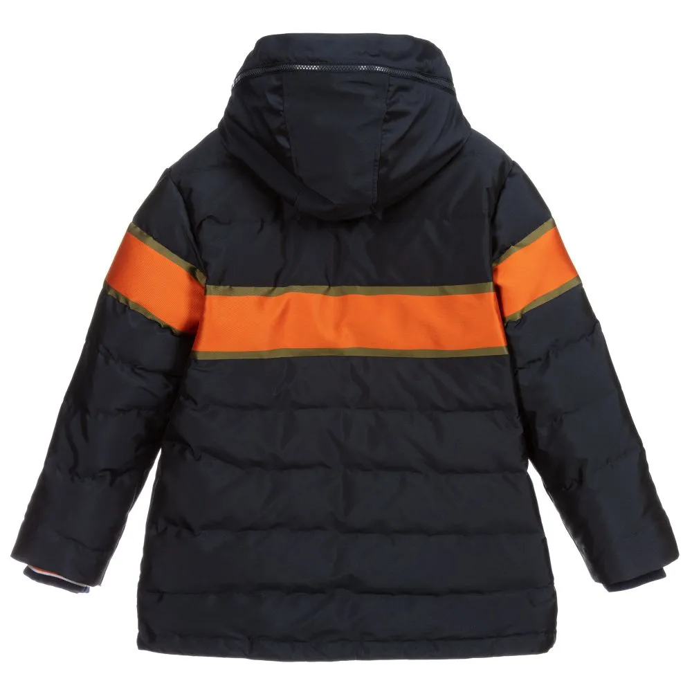 Teen Blue & Orange Logo Coat