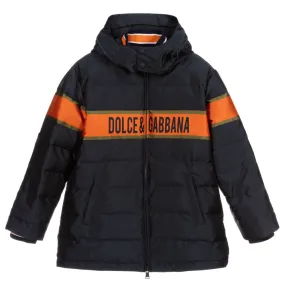 Teen Blue & Orange Logo Coat