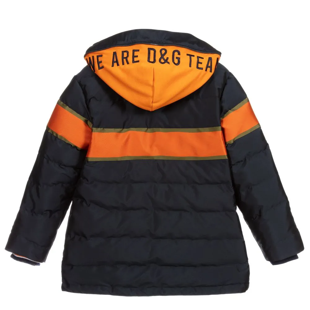 Teen Blue & Orange Logo Coat