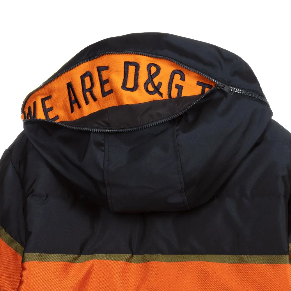 Teen Blue & Orange Logo Coat