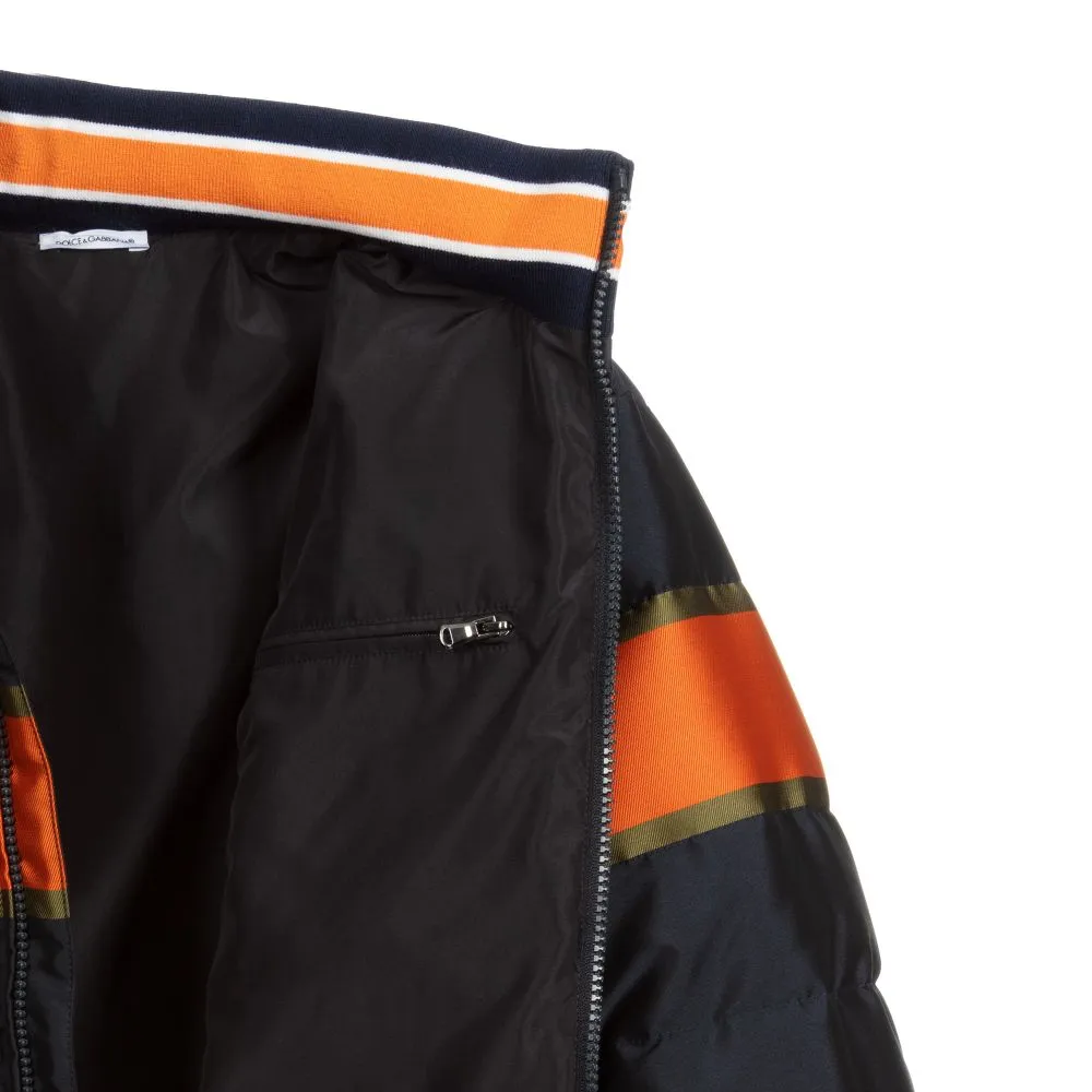 Teen Blue & Orange Logo Coat