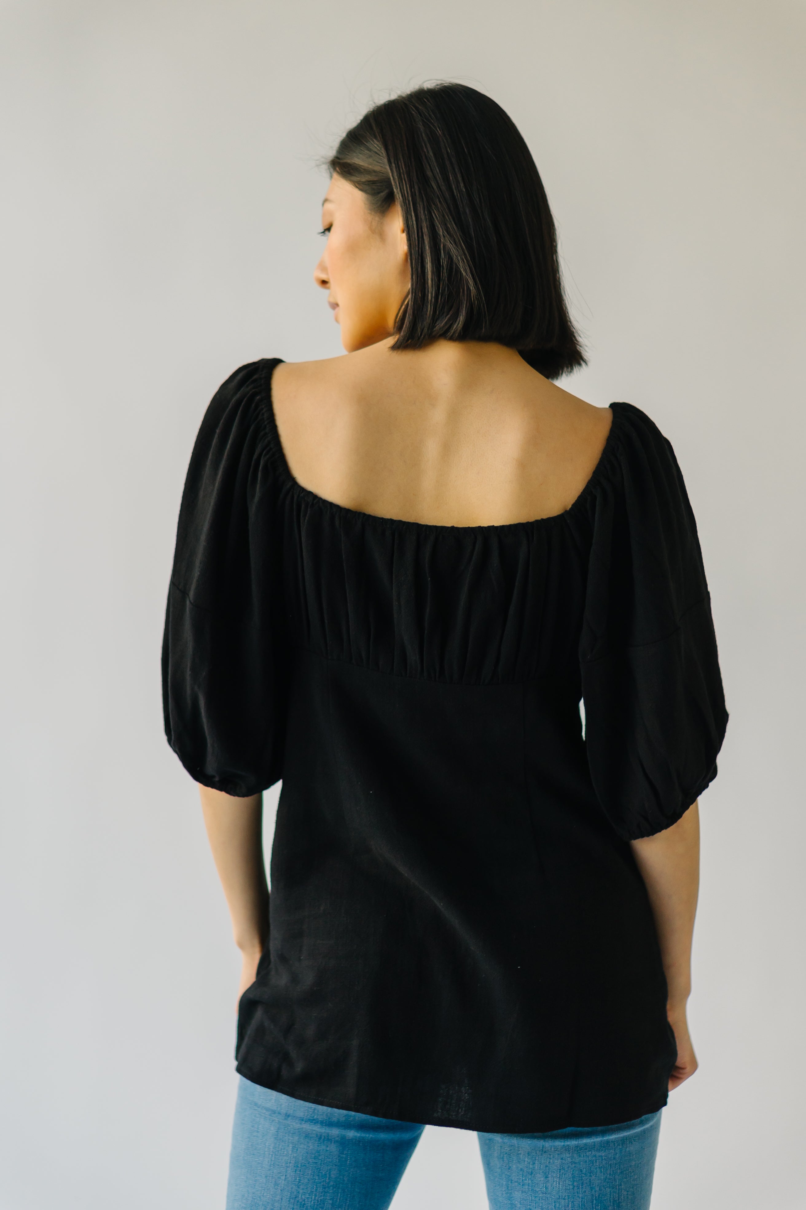 The Lillet Button-Up Blouse in Black