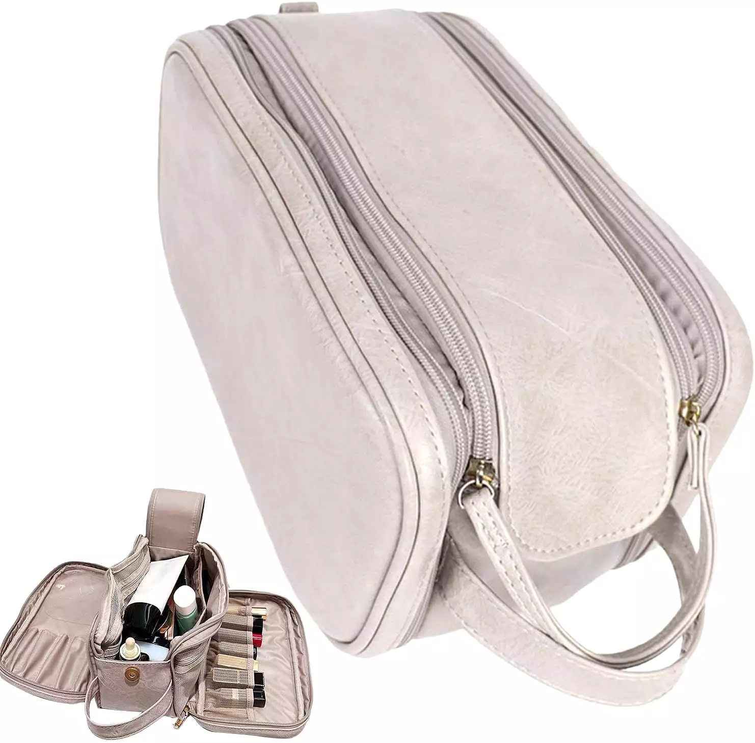 Three Compartment Double Zipper Toiletry Bag for Women B-76521