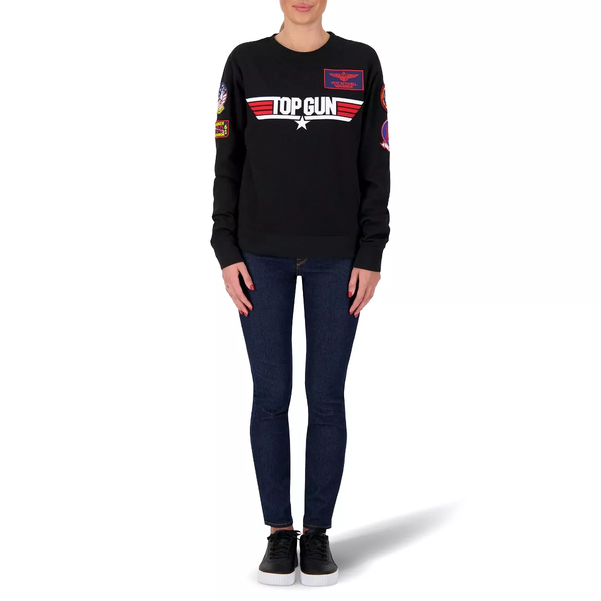 TOP GUN Unisex Logo Sweatshirt - BLACK