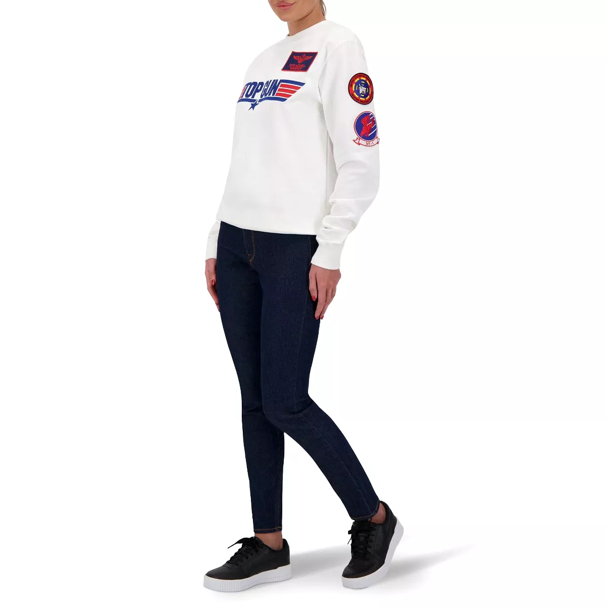 TOP GUN Unisex Logo Sweatshirt - WHITE