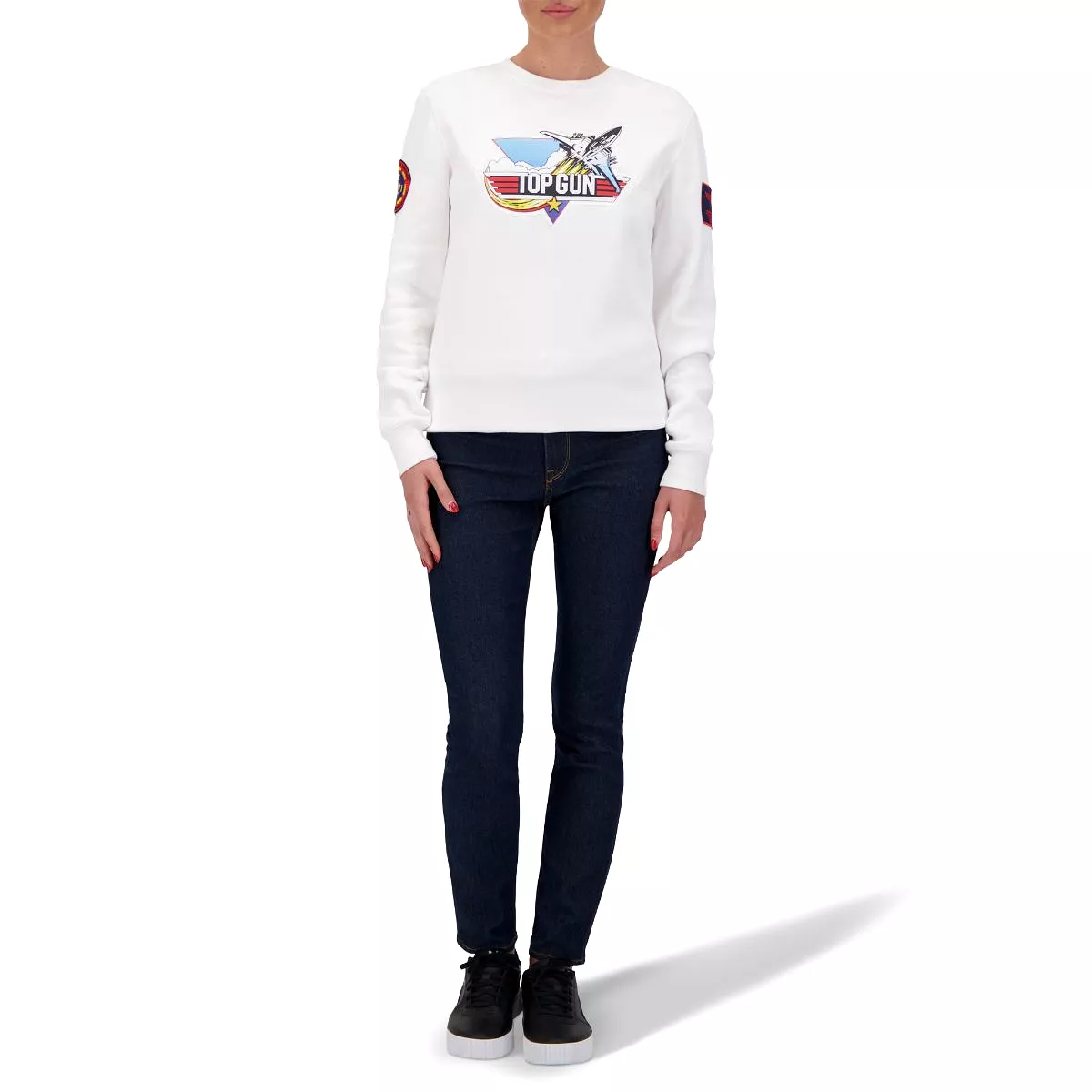 TOP GUN Unisex Retro Logo Sweatshirt - WHITE