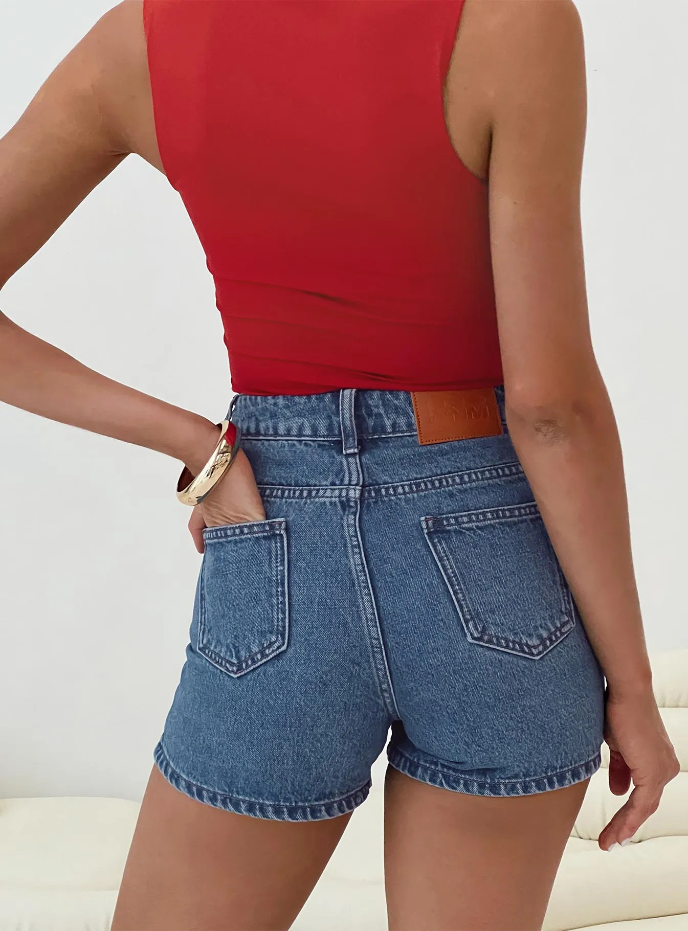 Tropicana Denim Shorts Mid Wash