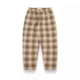 Universal Works Pleated Track Pant Check Pt Seersucker 30533 olive