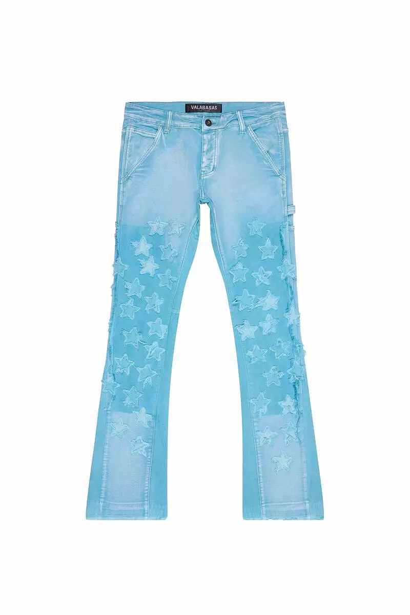 Valabasas V-STARS BLUE WASHED STACKED FLARE JEAN (BLUE WASHED)