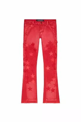 Valabasas V-STARS RED WASH STACKED FLARE JEAN (RED WASHED)