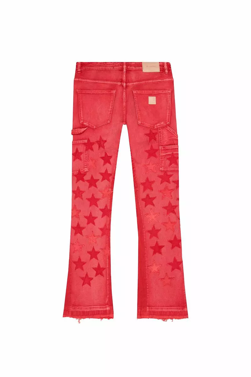 Valabasas V-STARS RED WASH STACKED FLARE JEAN (RED WASHED)