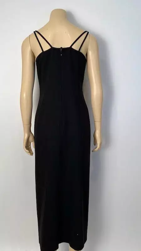 Vintage Chanel 98P, 1998 Spring black maxi long dress FR 40