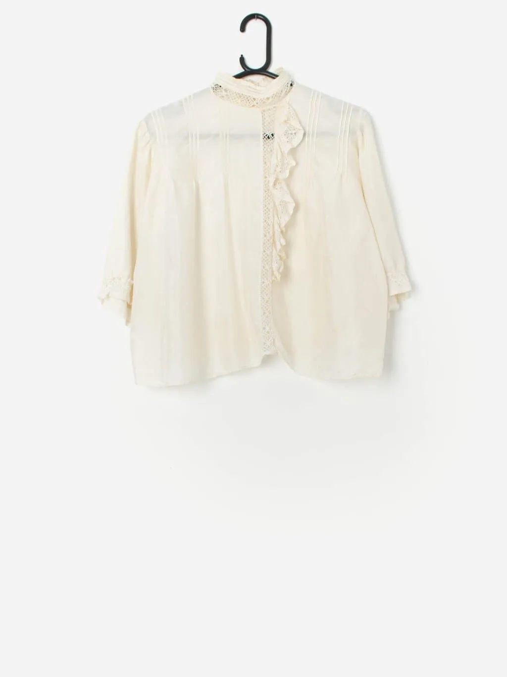 Vintage Victorian / Edwardian ivory silk blouse – Medium / Large