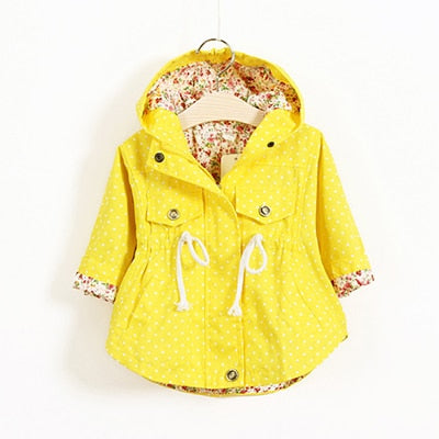 Windbreaker Flower Embroidery Hooded Jacket