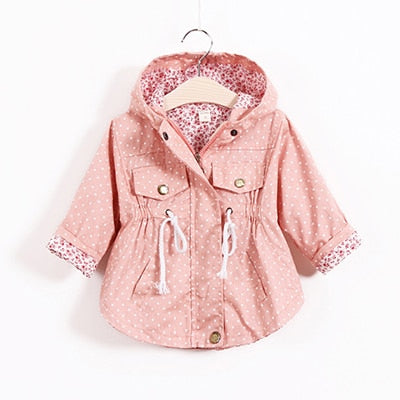 Windbreaker Flower Embroidery Hooded Jacket