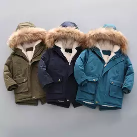 Windbreaker Fur Collar  Hooded Coats