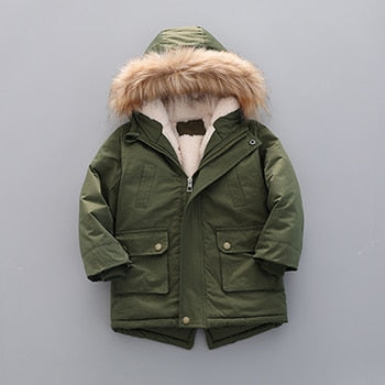 Windbreaker Fur Collar  Hooded Coats