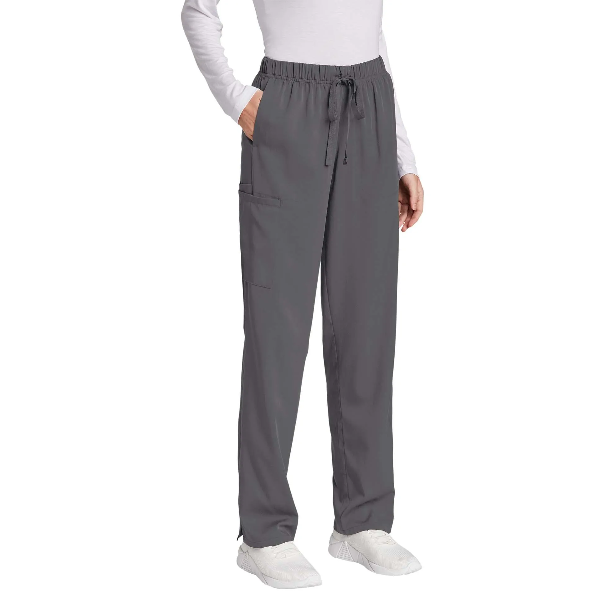 WonderWink WW4158 Women's Premiere Flex Cargo Pocket Scrub Pants - Pewter