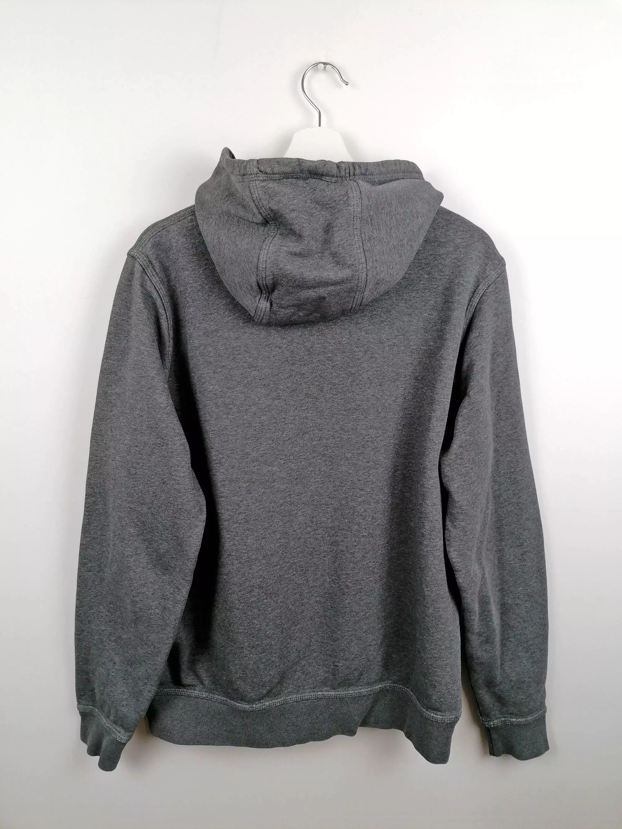 Y2K NIKE Hoodie Sweatshirt Grey Small White Swoosh - size M-L