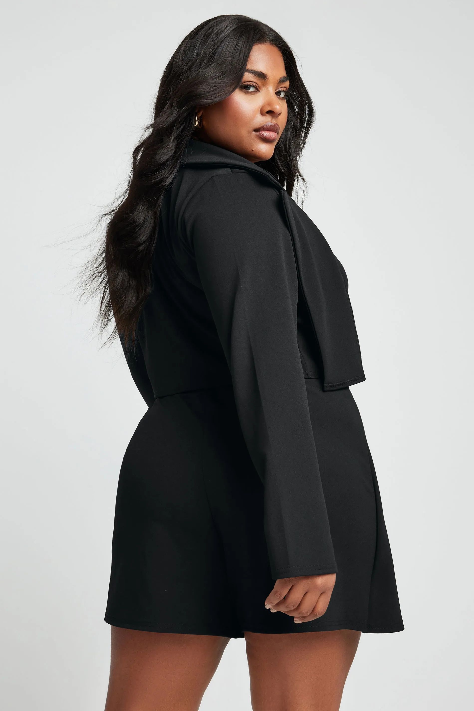 YOURS Curve Black Cropped Blazer